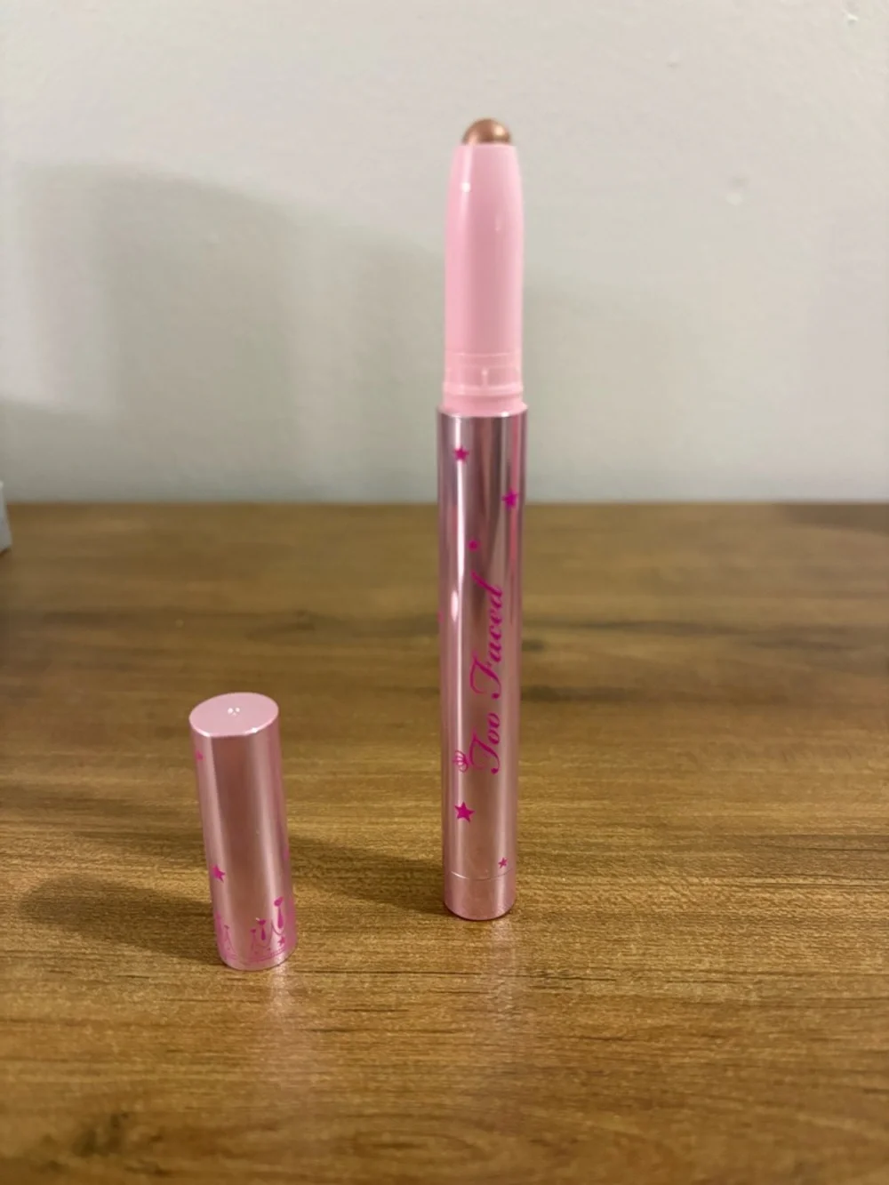 Too Faced Pink Metallic Eyeshadow Stick with Champagne Shimmer